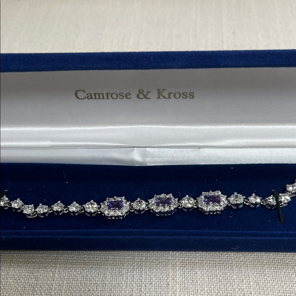 Camrose & Kross Purple Amethyst and Rhinestone Bracelet - Picture 2 of 7
